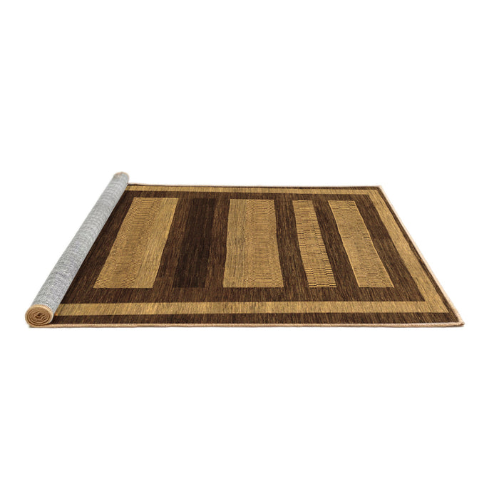Sideview of Machine Washable Abstract Brown Modern Rug, wshabs190brn