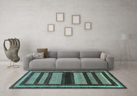 Machine Washable Abstract Light Blue Modern Rug, wshabs190lblu