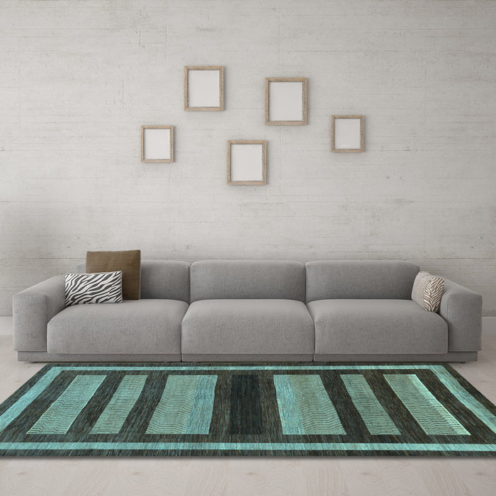 Machine Washable Abstract Light Blue Modern Rug in a Living Room, wshabs190lblu