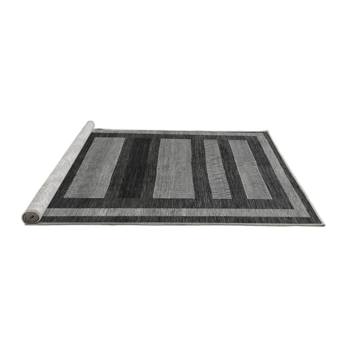 Sideview of Machine Washable Abstract Gray Modern Rug, wshabs190gry