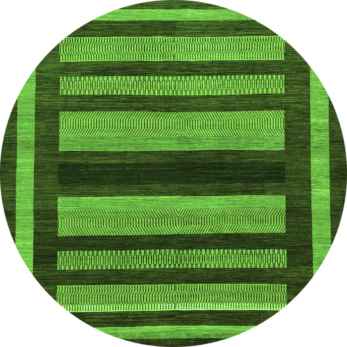 Round Abstract Green Modern Rug, abs190grn
