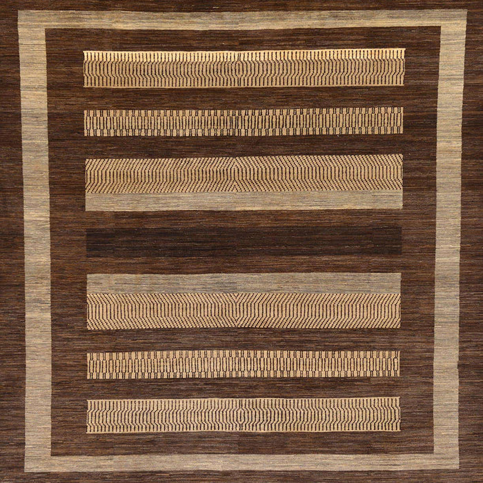 Square Machine Washable Abstract Red Brown Rug, wshabs190