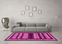 Machine Washable Abstract Pink Modern Rug, wshabs190pnk