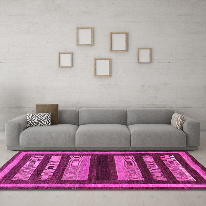 Machine Washable Abstract Pink Modern Rug in a Living Room, wshabs190pnk