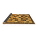 Sideview of Abstract Dark Orange Checkered Rug, abs191