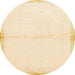 Round Abstract Yellow Solid Rug, abs1910