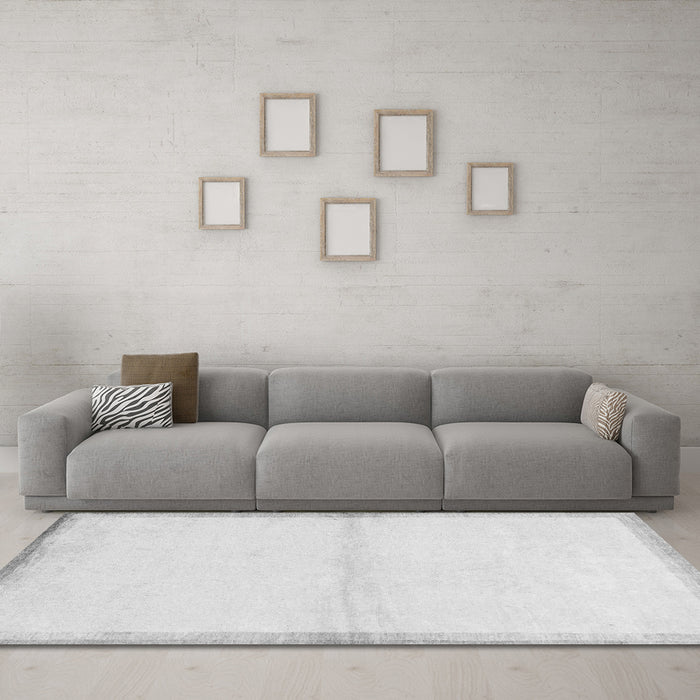 Machine Washable Solid Gray Modern Rug in a Living Room,, wshabs1910gry