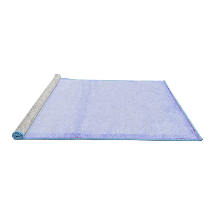 Sideview of Machine Washable Solid Blue Modern Rug, wshabs1910blu