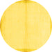 Round Solid Yellow Modern Rug, abs1910yw