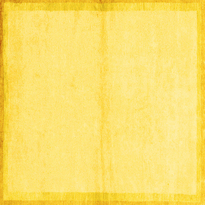 Square Solid Yellow Modern Rug, abs1910yw