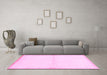 Machine Washable Solid Pink Modern Rug in a Living Room, wshabs1910pnk