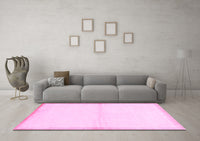 Machine Washable Solid Pink Modern Rug, wshabs1910pnk