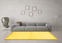 Machine Washable Solid Yellow Modern Rug, wshabs1910yw