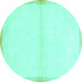 Round Solid Turquoise Modern Rug, abs1910turq