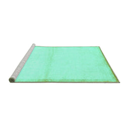 Sideview of Machine Washable Solid Turquoise Modern Area Rugs, wshabs1910turq