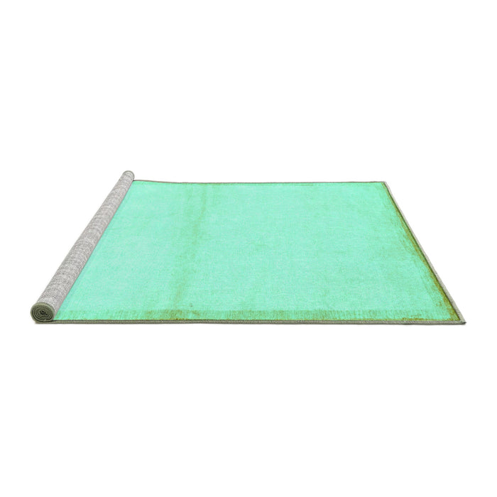 Sideview of Machine Washable Solid Turquoise Modern Area Rugs, wshabs1910turq