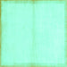 Square Solid Turquoise Modern Rug, abs1910turq