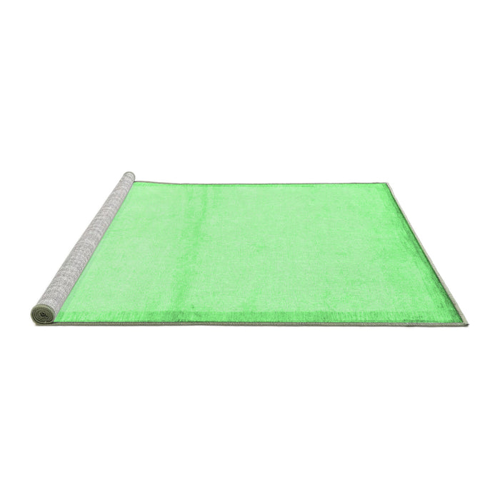 Sideview of Machine Washable Solid Emerald Green Modern Area Rugs, wshabs1910emgrn