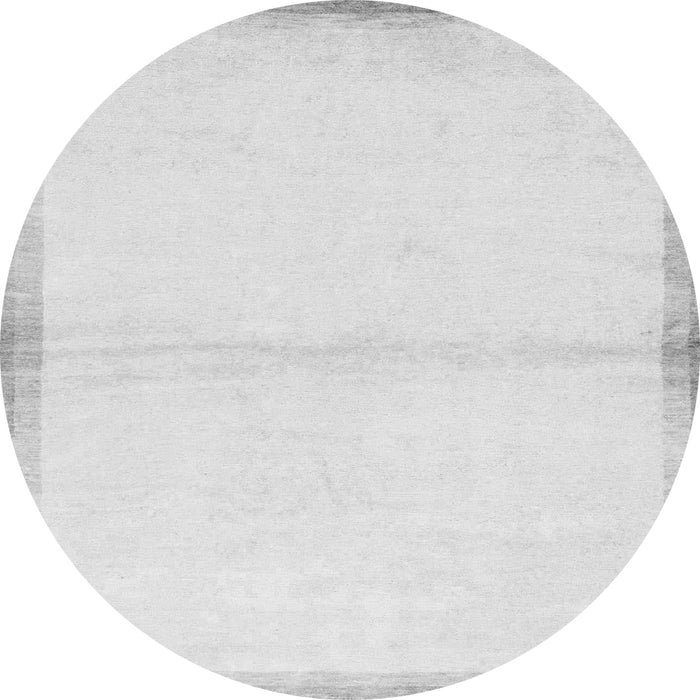 Round Machine Washable Solid Gray Modern Rug, wshabs1910gry
