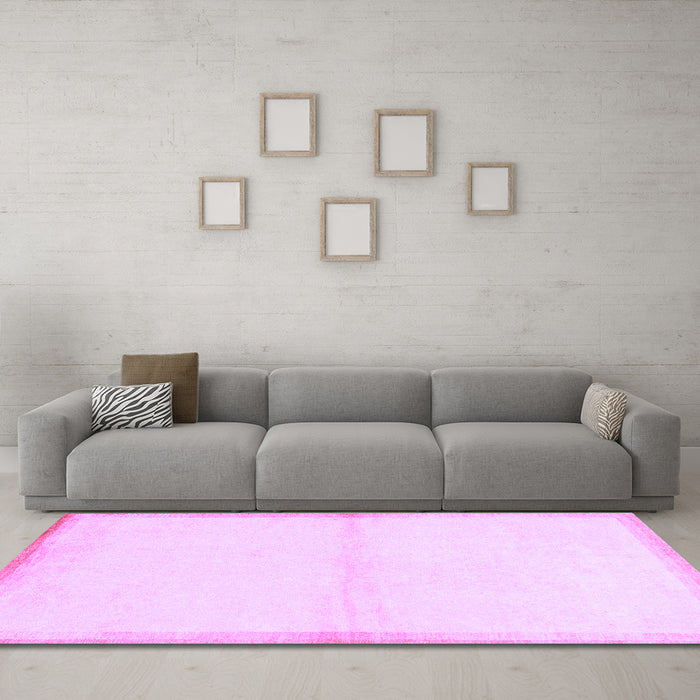 Machine Washable Solid Purple Modern Area Rugs in a Living Room, wshabs1910pur