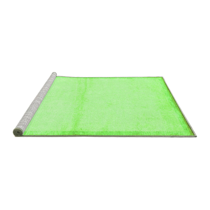 Sideview of Machine Washable Solid Green Modern Area Rugs, wshabs1910grn
