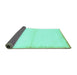 Sideview of Solid Turquoise Modern Rug, abs1910turq