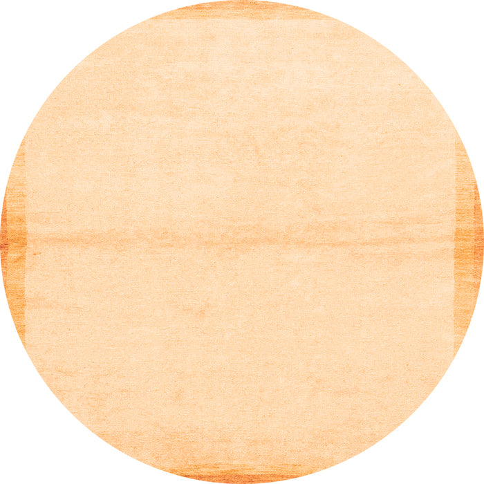 Round Solid Orange Modern Rug, abs1910org