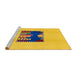 Sideview of Machine Washable Abstract G Yellow Rug, wshabs1911