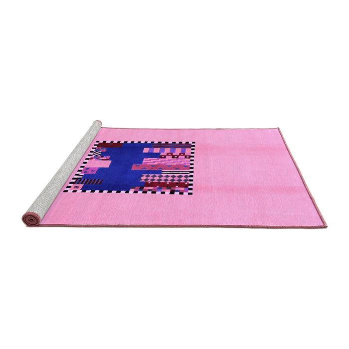 Sideview of Machine Washable Abstract Purple Modern Area Rugs, wshabs1911pur