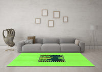 Machine Washable Abstract Green Modern Rug, wshabs1911grn