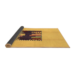 Sideview of Abstract Brown Modern Rug, abs1911brn