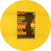 Round Machine Washable Abstract Yellow Modern Rug, wshabs1911yw