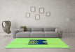 Machine Washable Abstract Turquoise Modern Area Rugs in a Living Room,, wshabs1911turq