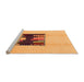 Sideview of Machine Washable Abstract Orange Modern Area Rugs, wshabs1911org