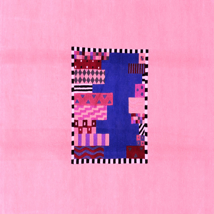 Square Machine Washable Abstract Pink Modern Rug, wshabs1911pnk