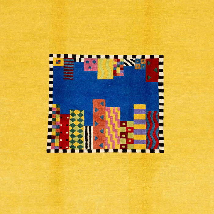 Machine Washable Abstract G Yellow Rug, wshabs1911