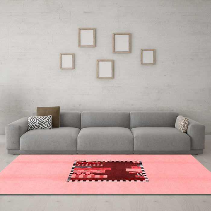 Modern Red Washable Rugs