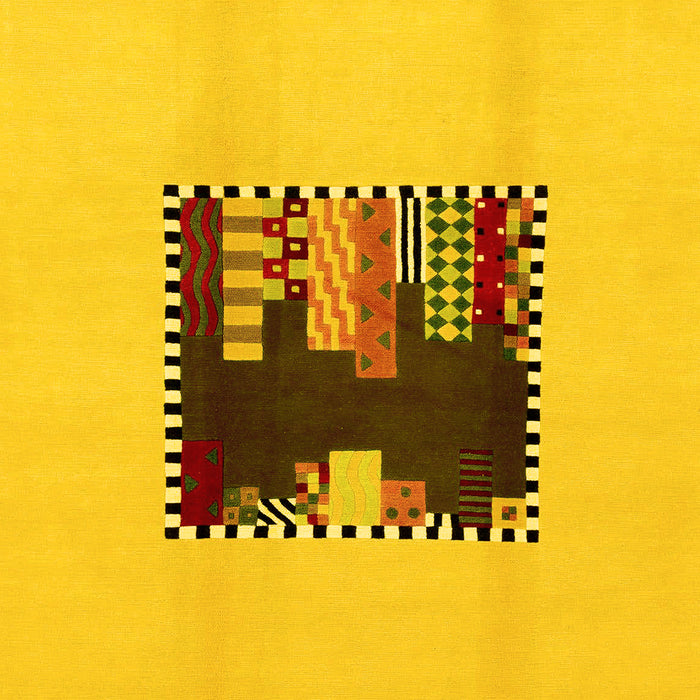 Machine Washable Abstract Yellow Modern Rug, wshabs1911yw