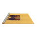 Sideview of Machine Washable Abstract Brown Modern Rug, wshabs1911brn