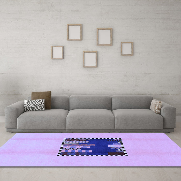 Machine Washable Abstract Blue Modern Rug in a Living Room, wshabs1911blu