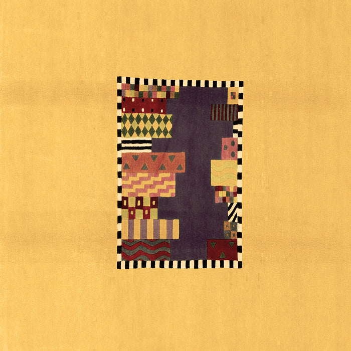 Square Abstract Brown Modern Rug, abs1911brn