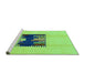 Sideview of Machine Washable Abstract Turquoise Modern Area Rugs, wshabs1911turq