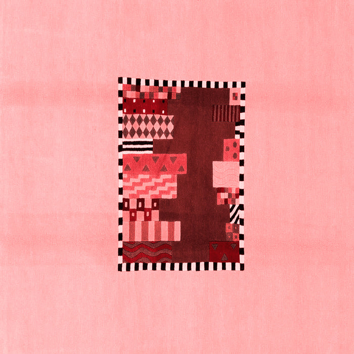 Machine Washable Abstract Red Modern Rug, wshabs1911red