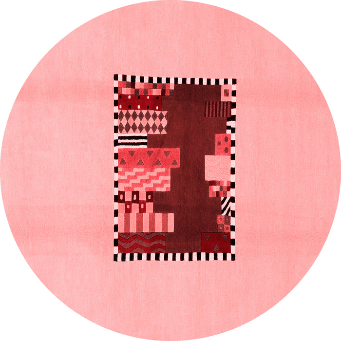 Machine Washable Abstract Red Modern Rug, wshabs1911red