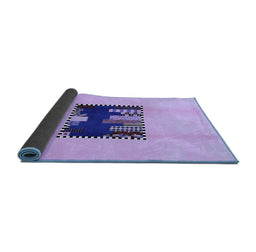 Sideview of Abstract Blue Modern Rug, abs1911blu