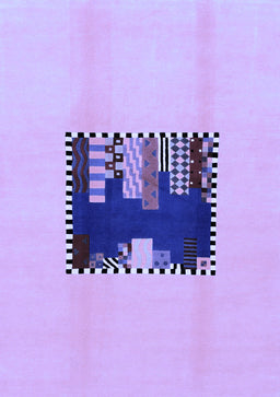 Abstract Blue Modern Rug, abs1911blu