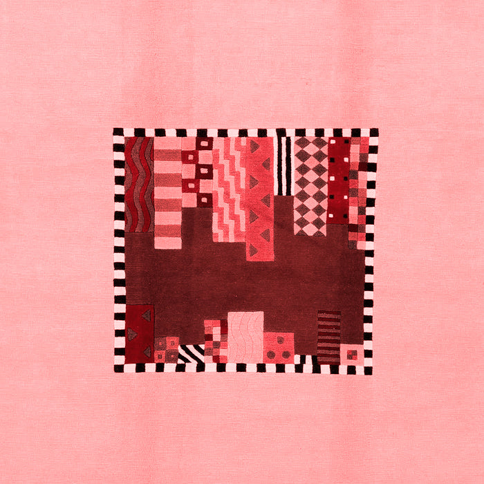 Machine Washable Abstract Red Modern Rug, wshabs1911red