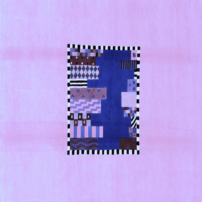 Square Abstract Blue Modern Rug, abs1911blu