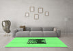 Machine Washable Abstract Emerald Green Modern Area Rugs in a Living Room,, wshabs1911emgrn