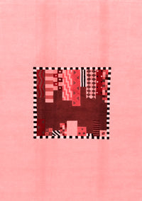 Abstract Red Modern Rug, abs1911red